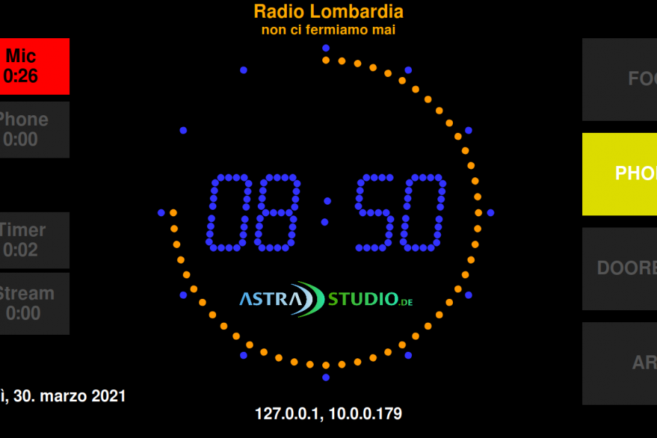 Schermata principale OnAirScreen